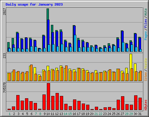 Daily usage for January 2023