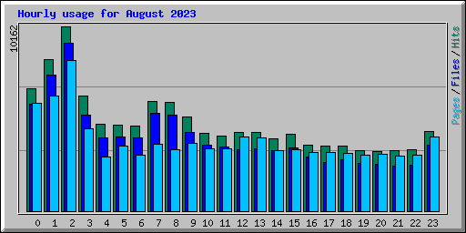 Hourly usage for August 2023